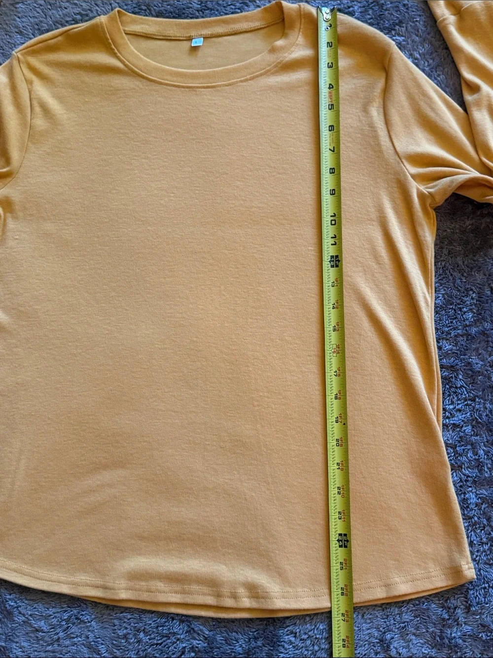 👚 Cotton Long Sleeve Thumb Hole Top — Mustard Yellow — Sz L / NWOT / Q